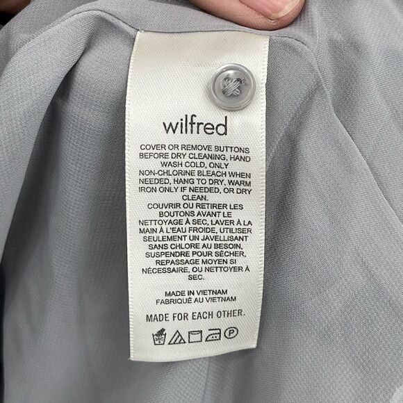 Aritzia Wilfred Barossa Dusky Green Granite Blue Tiered Shift Mini Dress Large - Picture 5 of 9